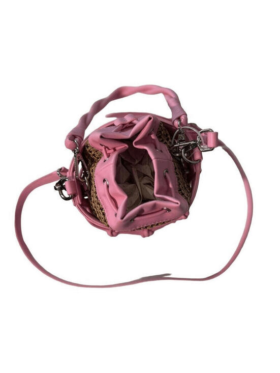 Steve Madden Pink Nat Fondant Blochan Crossbody Bucket Bag Top Handle Purse NWT - Picture 6 of 7